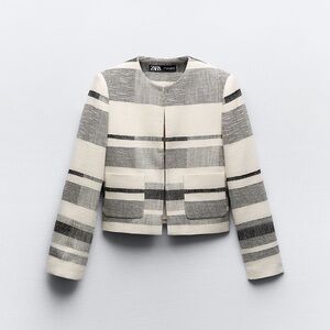 Zara Striped Blazer with Modern Fit
